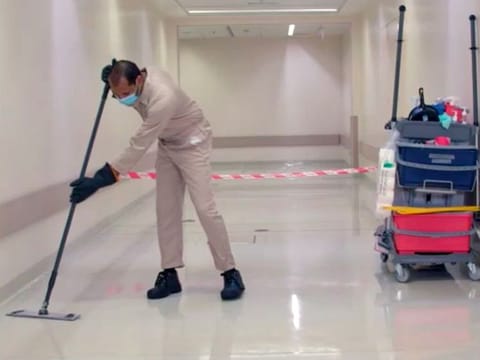 Jainul Das is a hospital worker and he ensures that the place is safe and sanitised for staff, patients and others 
