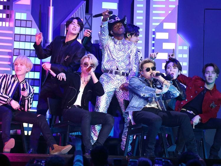 BTS performing at the Grammys 2020