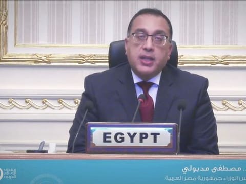 Dr Mostafa Madbouly, the Prime Minister of Egypt, delivering his keynote address at the 19th Arab Media Forum held virtually on Wednesday.