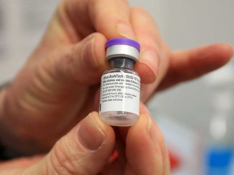 A vial of the Pfizer-BioNTech Covid-19 vaccine.