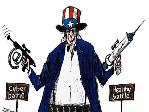 US battles Covid and cyber battles 