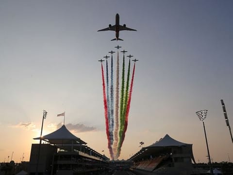The Etihad fly-past marked the beginning of the Formula One Abu Dhabi Grand Prix at Yas Island 