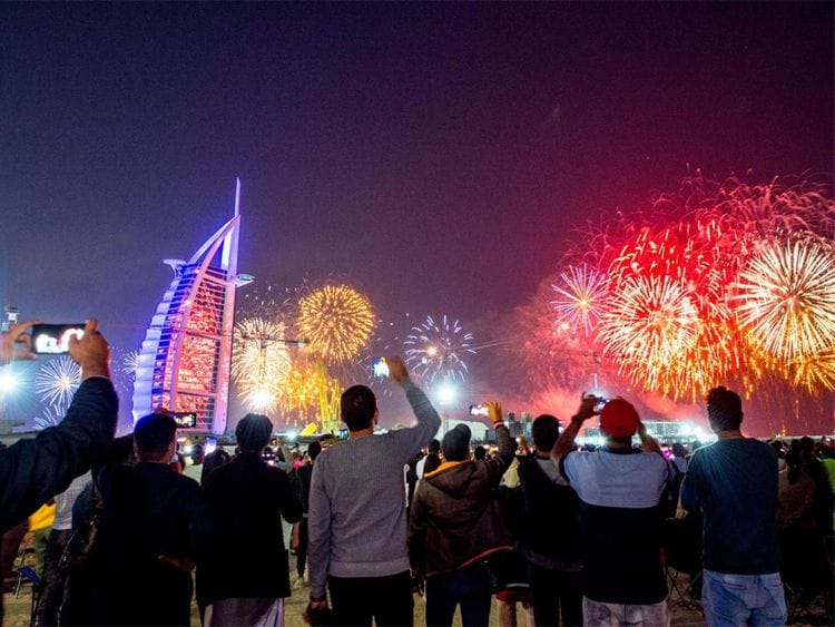 NYE burj al arab fireworks