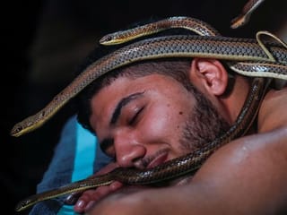 Photos: Spa in Egypt offers 'relaxing' snake massage