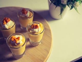 Mango tango mousse with mango jelly