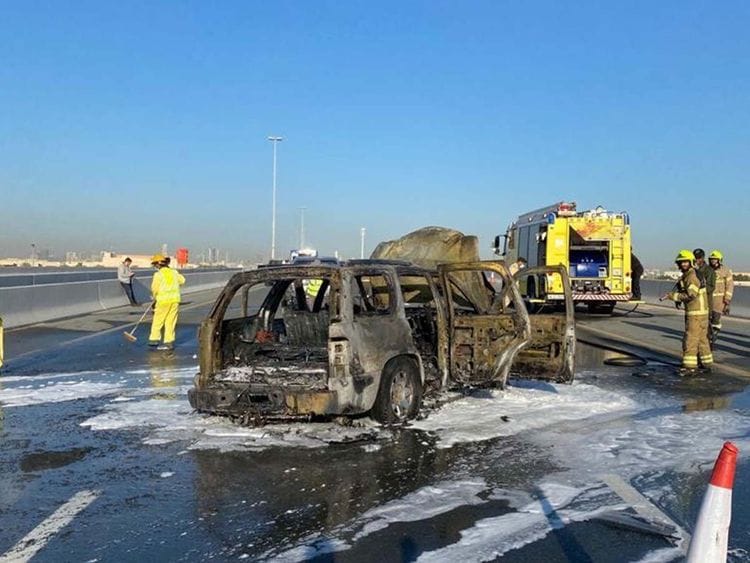 The car that caught fire