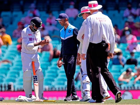 India's Ravindra Jadeja fractured his thumb in a Test match against Australia in Sydney