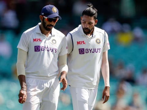 File photo: Jasprit Bumrah, left, and Mohammed Siraj.