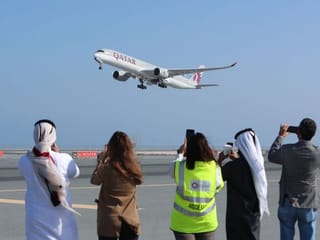Photos: First Qatar to Saudi flight lands in Riyadh