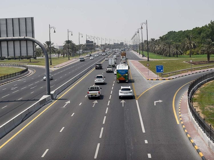 Stock Airport road in Sharjah