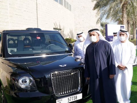Roads and Transport Authority is set to launch iconic 'London Black Cab' model in Dubai in February this year. Al Tayer inspecting the next taxi in Dubai. 