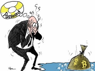 Cartoon: Man forgets Bitcoin password 