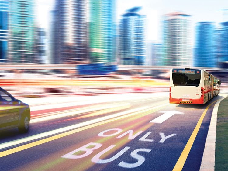 Dedicated bus lanes in Dubai