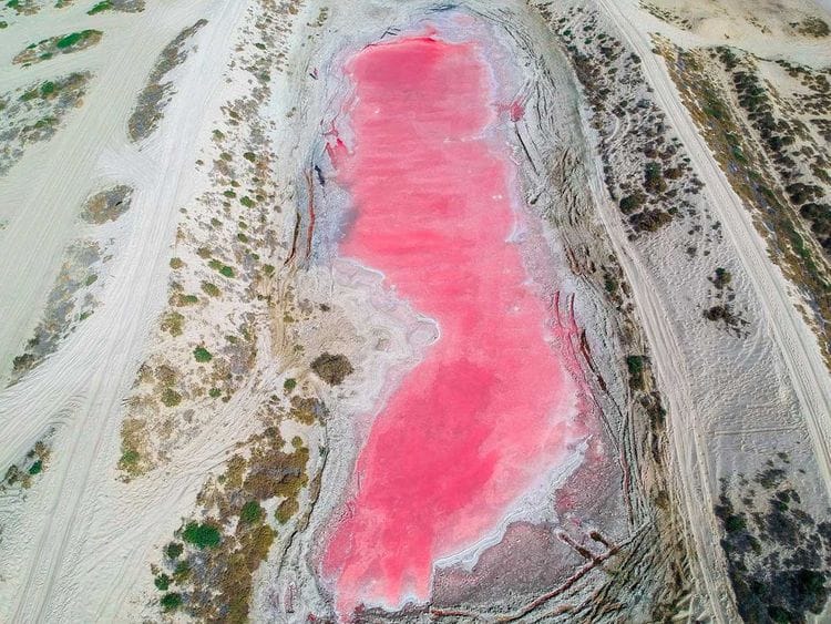 Pink lake in Ras Al Khaimah 