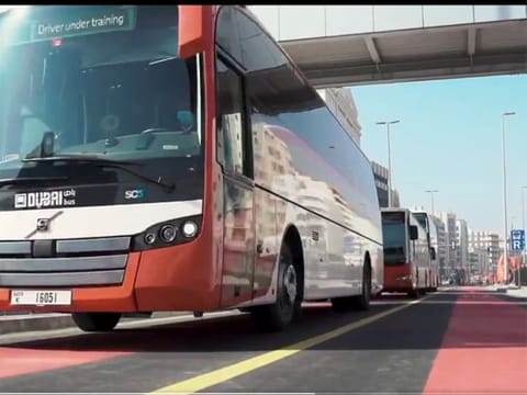 The dedicated lane for buses on Khalid Bin Al Waleed Street in Bur Dubai