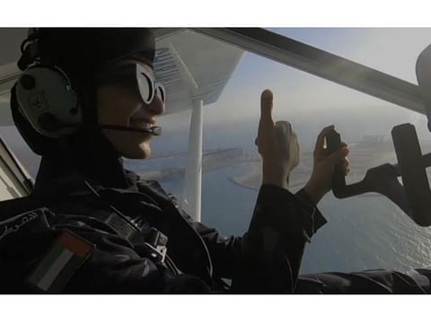 Nada Al Shamsi flying her A6-XRK aircraft.