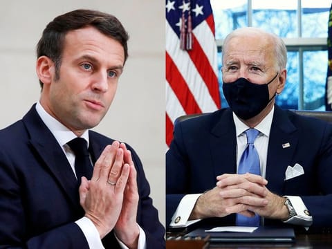Emmanuel Macron and Joe Biden.
