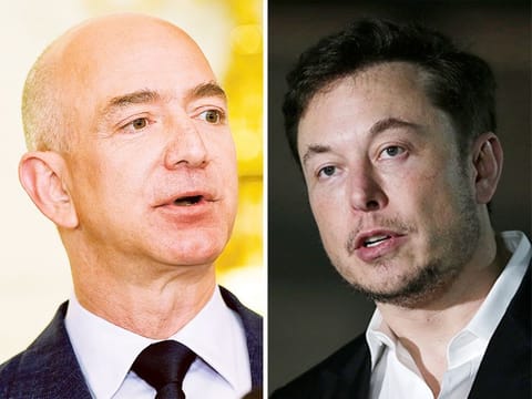 Jeff Bezos and Elon Musk. Elon Musk claimed that Jeff Bezos urged people to sell Tesla and SpaceX stock, predicting Donald Trump's election loss.