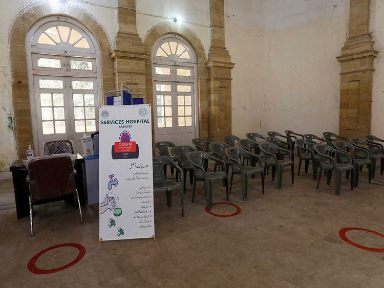 Karachi covid vaccine chairs Pakistan