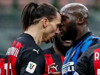 Zlatan Ibrahimovic and Romelu Lukaku clashed in Milan derby leaving Ibra seeing red