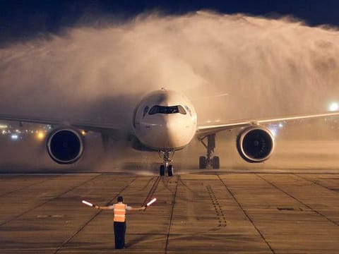 The airplane carrying two million doses of AstraZeneca/Oxford vaccines from India lands in Rio de Janeiro, Brazil