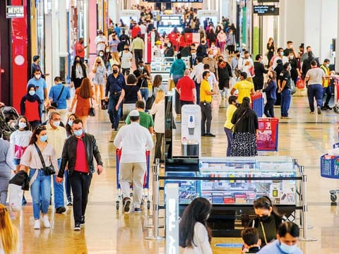 Shoppers on the last day of DSF at The Mall Of The Emirates