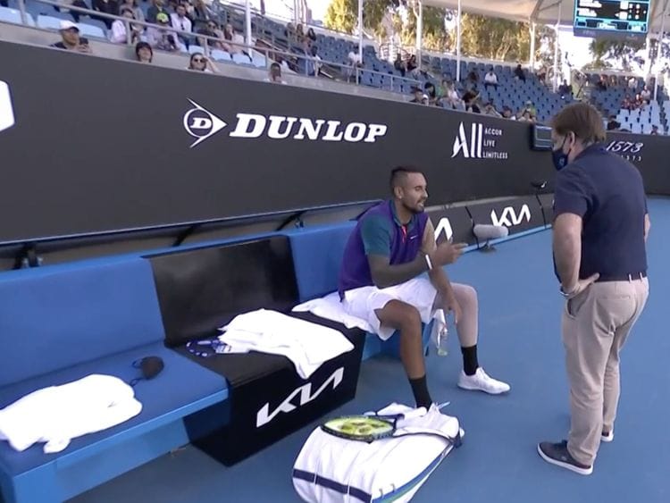 Nick Kyrgios was unhappy in Australia after a time violation