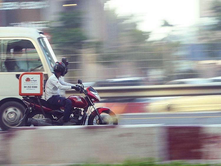 Stock delivery bikes food Dubai