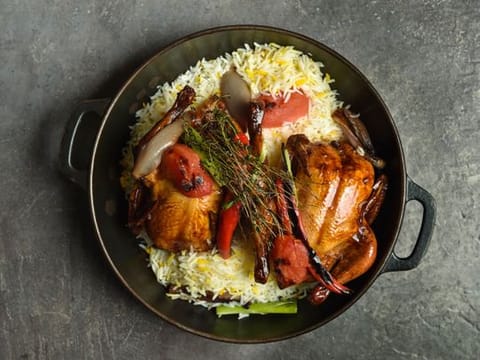 Saffron Yogurt Marinated Whole Chicken
