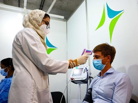Vaccination centre set up at the Dubai International Financial Center DIFC, Dubai. Picture used for illustrative purposes only.