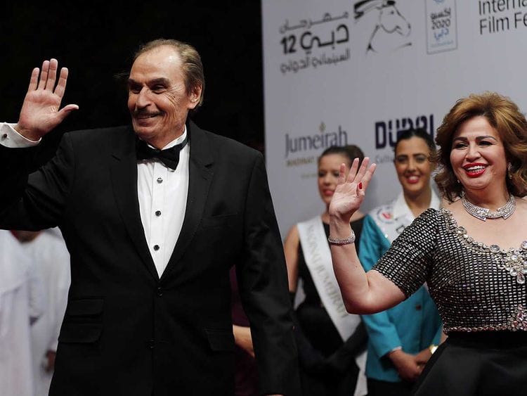 Egyptian actors Ezzat El Alaili (L) and Elham Chahine 