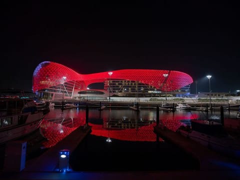  Yas Island in Abu Dhabi now bears a red hue.