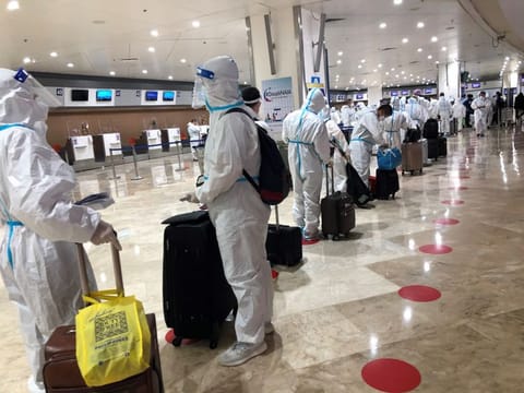 A scene at the Manila Airport Terminal 1 on January 6, 2021.