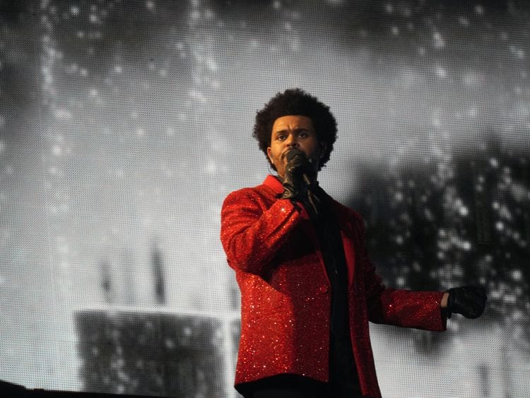 The Weeknd performs at the Super Bowl halftime show