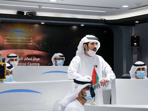 Sheikh Hamdan reviews the final preparations of Hope Probe mission team during his visit to the  the Mohammed Bin Rashid Space Centre in Dubai on Monday.