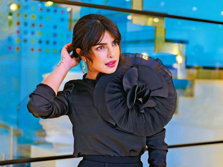 Priyanka Chopra Jonas in London, Jan. 24, 2021. In London, the Indian actress and producer promotes her new movie, “The White Tiger,” while working out to Hindi rap, screening Oscar contenders and wiping away tears on “Hot Ones.” (Kalpesh Lathigra/The New York Times)