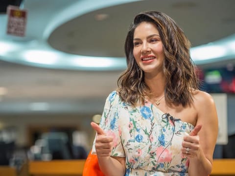 Sunny Leone visit at the Gulf News HQ, Dubai. 