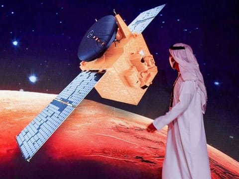 File photo of an event in Dubai marking the Hope Probe's entry into Mars' orbit on February 9, 2021