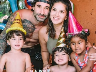 Photos: Bollywood star Sunny Leone celebrates her twin sons’ birthday