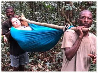 Hollywood star Ashley Judd shares dramatic images of her rescue from the Congo jungle
