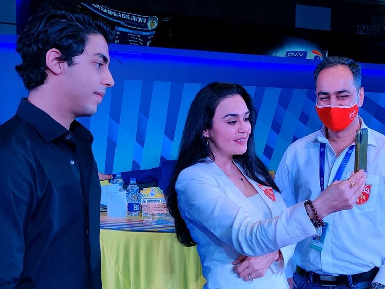 Aryan Khan and Preity Zinta at the IPL auction