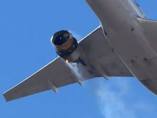 Pictures: Debris falls from plane during emergency landing near Denver, US