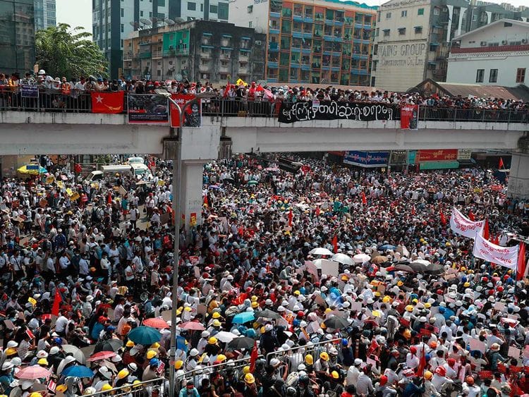 Myanmar protesters