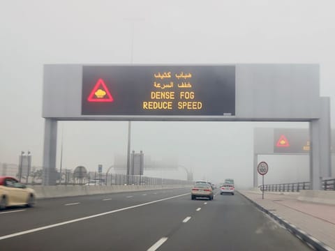 Foggy weather in Abu Dhabi today