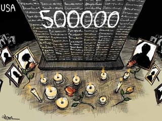 Cartoon: US records half million Covid-related deaths, the highest number of any country
