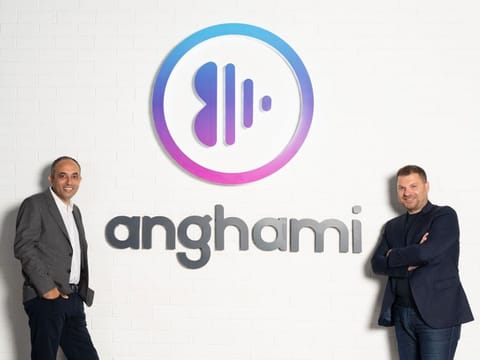 Anghami founders Elie Habib (left) and Eddy Maroun... The portal has built a 57 million song library and has more than 70 million registered users. 
