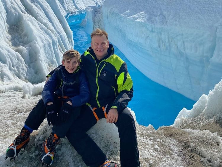 Hamish with son