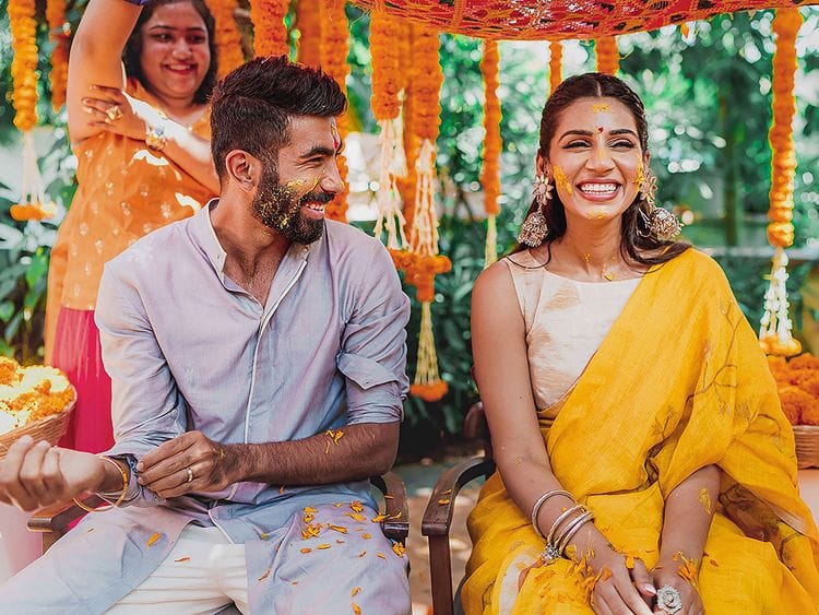 Jasprit Bumrah with Sanjana Ganesan