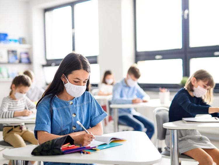 Stock School classroom students