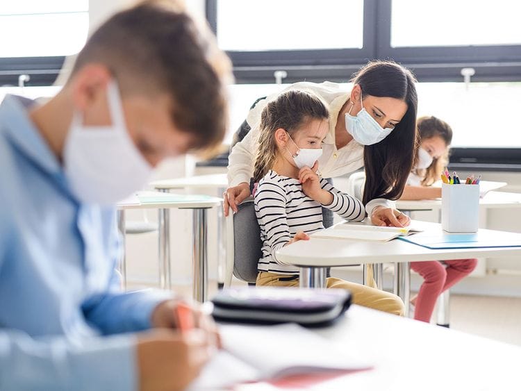 Stock School classroom students